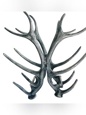 ASPEN Pewter Aluminum ANTLER STAG - 6 Bottle Wine Rack